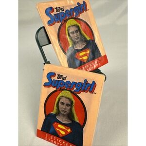 2 Supergirl Sticker Storycards Trading Cards Sealed Card Packs 1984 Topps